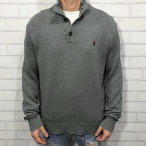 Polo Ralph Lauren cotton knit gray collared sweater